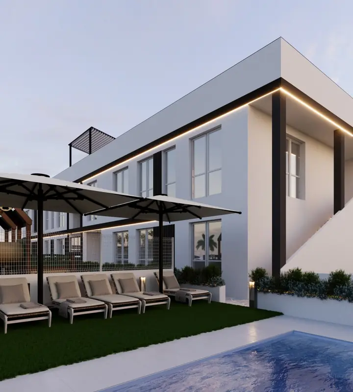 Riviera 1, терраса с бассейном